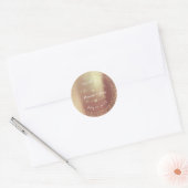 Blush Gold Glitzer Save the Date Danke Runder Aufkleber (Umschlag)