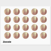 Blush Gold Glitzer Save the Date Danke Runder Aufkleber (Blatt)