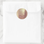 Blush Gold Glitzer Save the Date Danke Runder Aufkleber (Tasche)