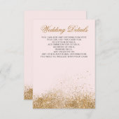 Blush Gold Glitzer Sparkle Begleitkarte (Vorne/Hinten)