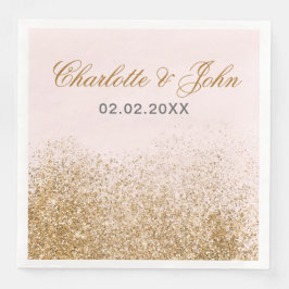Blush Gold Glitzer Sparkle Serviette