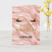 Blush Gold Glitzern Eyelashes Karte (Gelbe Blume)