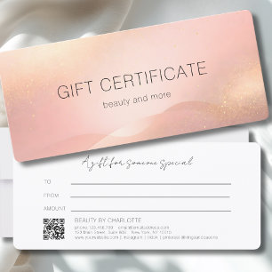 Blush Gold Glow Gradient QR Code Geschenkgutschein
