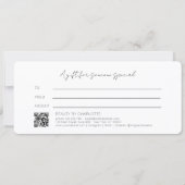 Blush Gold Glow Gradient QR Code Geschenkgutschein (Rückseite)