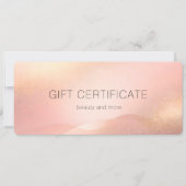 Blush Gold Glow Gradient QR Code Geschenkgutschein (Vorderseite)
