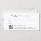Blush Gold Glow Gradient QR Code Gift Certificate (Rückseite)