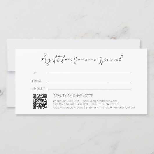 Blush Gold Glow Gradient QR Code Gift Certificate (Rückseite)
