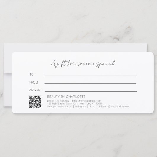 Blush Gold Glow Gradient QR Code Gift Certificate (Rückseite)