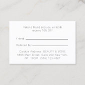 Blush Gold Glow Gradient Salon  Empfehlungskarte (Rückseite)