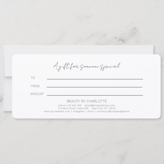 Blush Gold Glow Gradient Salon Gift Certificate (Rückseite)