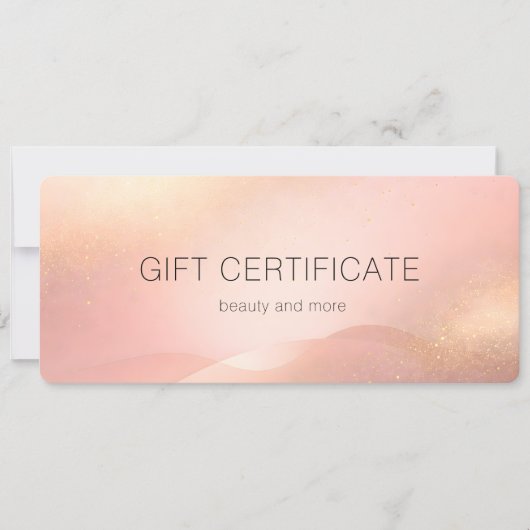 Blush Gold Glow Gradient Salon Gift Certificate (Vorderseite)