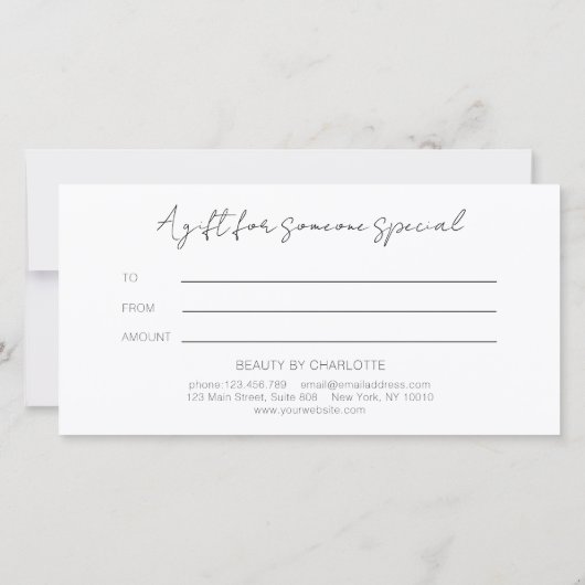 Blush Gold Glow Gradient Salon Gift Certificate (Rückseite)