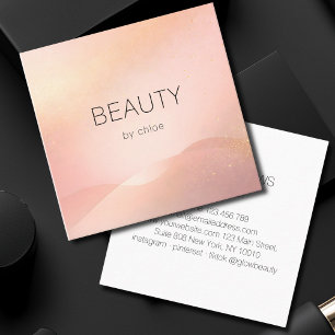 Blush Gold Glow Gradient Salon Quadratische Visitenkarte