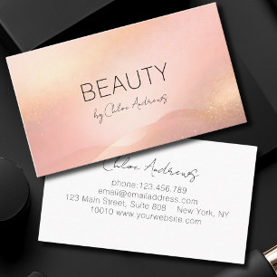 Blush Gold Glow Gradient Salon Visitenkarte