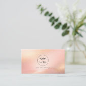 Blush Gold Glow Logo Salon QR-Code Visitenkarte (Stehend Vorderseite)
