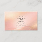 Blush Gold Glow Logo Salon QR-Code Visitenkarte (Vorderseite)