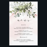 Blush Gold Greenery Dusty Blue Wedding Menu Cards<br><div class="desc">Das Design zeichnet sich durch helle oder rot-rosa Aquarellprägungen mit bedruckten goldsimulierten Flecken aus. Die Einrichtung besteht aus rosafarbenen rosa Blumenelementen in einem grünen Bouquet oder Kranz. Der Kranz enthält einen sukkulenten Eukalyptus und andere grüne Elemente in dunklen Smaragdgrün, Salbei, staubiges Blau und mehr, um alle Jahreszeiten, in denen Ihre...</div>