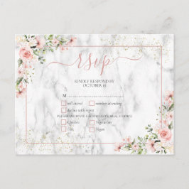 Blush Gold Greenery Dusty Pink Bloral UAWG Einladungspostkarte