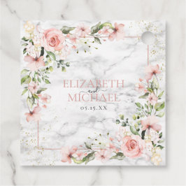 Blush Gold Greenery Dusty Pink Bloral Wedding Geschenkanhänger