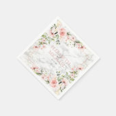 Blush Gold Greenery Dusty Pink Bloral Wedding Serviette (Ecke)