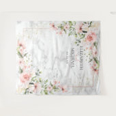 Blush Gold Greenery Dusty Pink Bloral Wedding Wandteppich (Vorderseite (Horizontal))