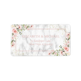 Blush Gold Greenery Dusty Pink Floral Adresse Adressaufkleber