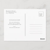 Blush Gold Greenery Dusty Pink Floral Delay Datum Postkarte (Rückseite)