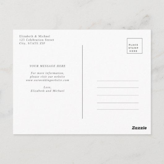 Blush Gold Greenery Dusty Pink Floral Delay Datum Postkarte (Rückseite)