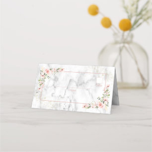 Blush Gold Greenery Dusty Pink Floral Platzkarte