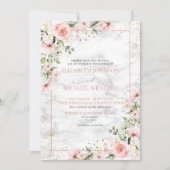 Blush Gold Greenery Dusty Pink Floral Wedding Invi Einladung (Vorderseite)