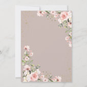 Blush Gold Greenery Dusty Pink Floral Wedding Invi Einladung (Rückseite)