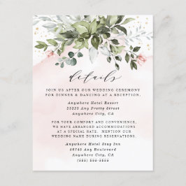 Blush Gold Greenery Succulent Dusty Blue Wedding Begleitkarte