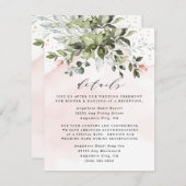 Blush Gold Greenery Succulent Dusty Blue Wedding Begleitkarte (Vorne/Hinten)