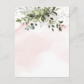 Blush Gold Greenery Succulent Dusty Blue Wedding Begleitkarte (Rückseite)