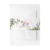 Blush Gold Greenery Succulent Dusty Blue Wedding Einladungsbanderole (Vorderseite Beispiel)