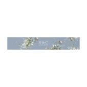 Blush Gold Greenery Succulent Dusty Blue Wedding Einladungsbanderole (Flach)