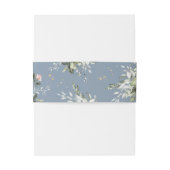 Blush Gold Greenery Succulent Dusty Blue Wedding Einladungsbanderole (Rückseitenbeispiel)