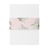 Blush Gold Greenery Succulent Dusty Blue Wedding Einladungsbanderole (Rückseitenbeispiel)