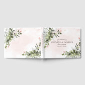 Blush Gold Greenery Succulent Dusty Blue Wedding Gästebuch (Voll)