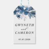 Blush Gold Greenery Succulent Dusty Blue Wedding Geschenkanhänger (Vorderseite)