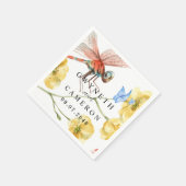 Blush Gold Greenery Succulent Dusty Blue Wedding N Serviette (Ecke)