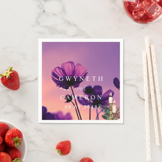 Blush Gold Greenery Succulent Dusty Blue Wedding N Serviette (Beispiel)