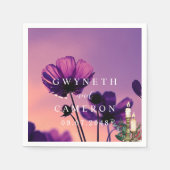 Blush Gold Greenery Succulent Dusty Blue Wedding N Serviette (Vorderseite)