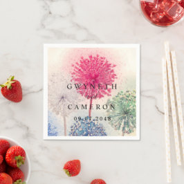 Blush Gold Greenery Succulent Dusty Blue Wedding N Serviette