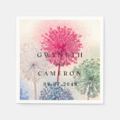 Blush Gold Greenery Succulent Dusty Blue Wedding N Serviette (Vorderseite)