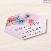 Blush Gold Greenery Succulent Dusty Blue Wedding N Untersetzer (angewinkelt)