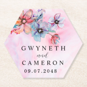 Blush Gold Greenery Succulent Dusty Blue Wedding N Untersetzer