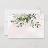 Blush Gold Greenery Succulent Dusty Blue Wedding RSVP Karte (Rückseite)