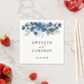 Blush Gold Greenery Succulent Dusty Blue Wedding  Serviette (Beispiel)