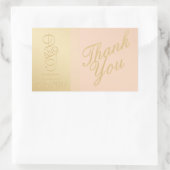 Blush Gold Heart Danke Stickers (Tasche)